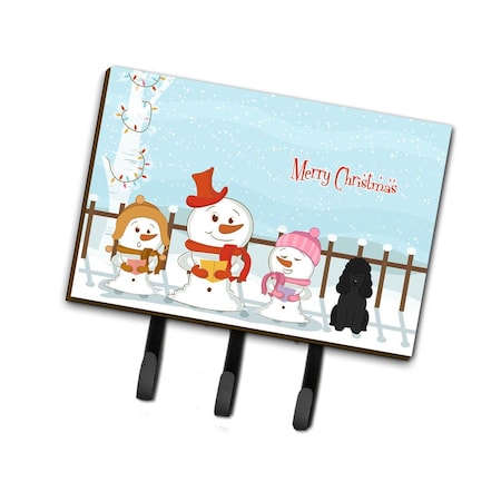 Jensendistributionservices Merry Christmas Carolers Poodle Black Leash or Key Holder MI2087051